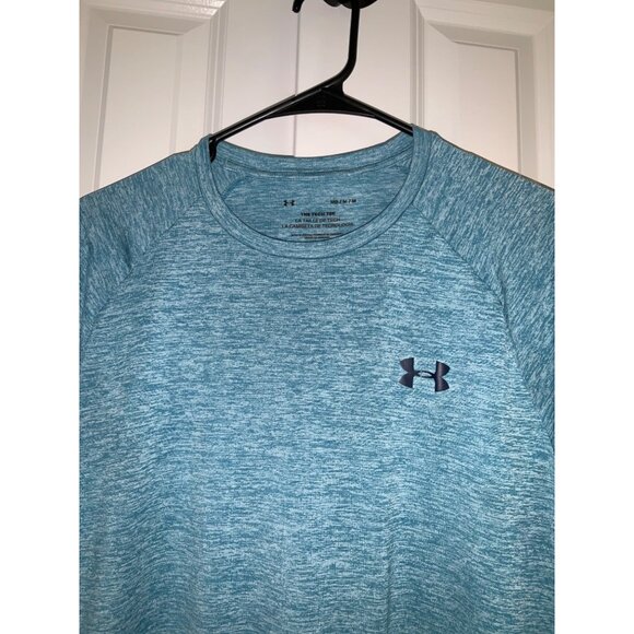 Under Armour Mens Blue Heather Tech T-Shirt Size medium - Picture 3 of 4